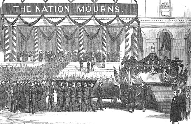 President Lincoln's Funeral - Removal of the Body from the City Hall to the Funeral Car, New York, April 25, 1865