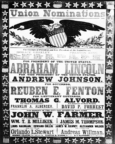 Poster from Lincoln's 1864 campaign in New York