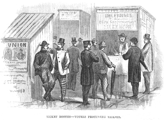 Ticket Booths - Voters Procuring Tickets