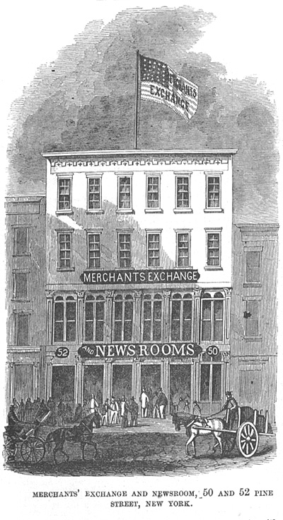Merchants' Exchange and Newsroom, 50 and 52 Pine Street New York